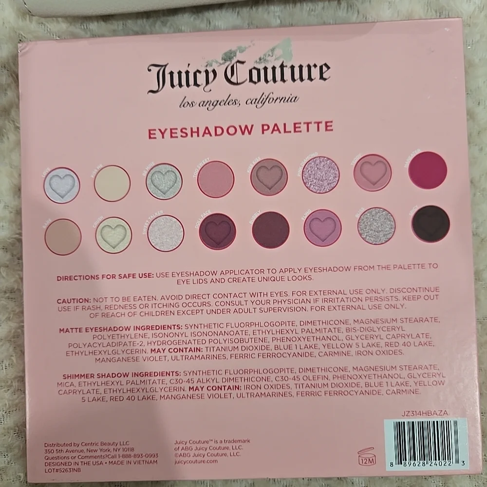 Juicy Couture Lip Print Wallet and Eyeshadow Palette Brand New Sealed